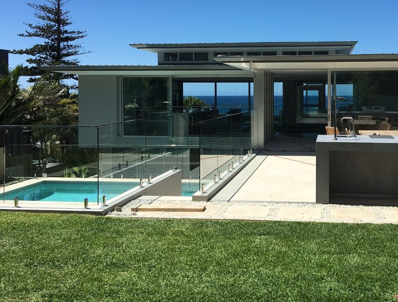 Frameless glass pool fence, Whale Beach